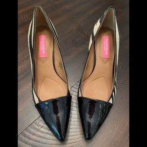 Black and white Animal print high heeled shoes